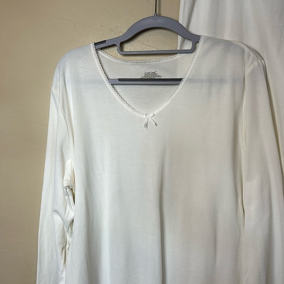 NEW 2 piece pants and long sleeve V neck top layering, warmth, comfort Sz 1X - Picture 6 of 11